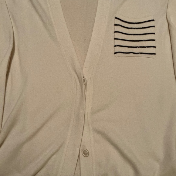Brunello Cucinelli Cashmere Cardigan w/Monili Stripe Pocket Sz Large - Picture 4 of 12